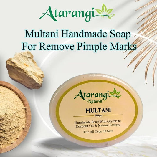 Multani Mitti Handmade Soap With Multani Mitti For Remove Pimple Marks (Pack Of 2)